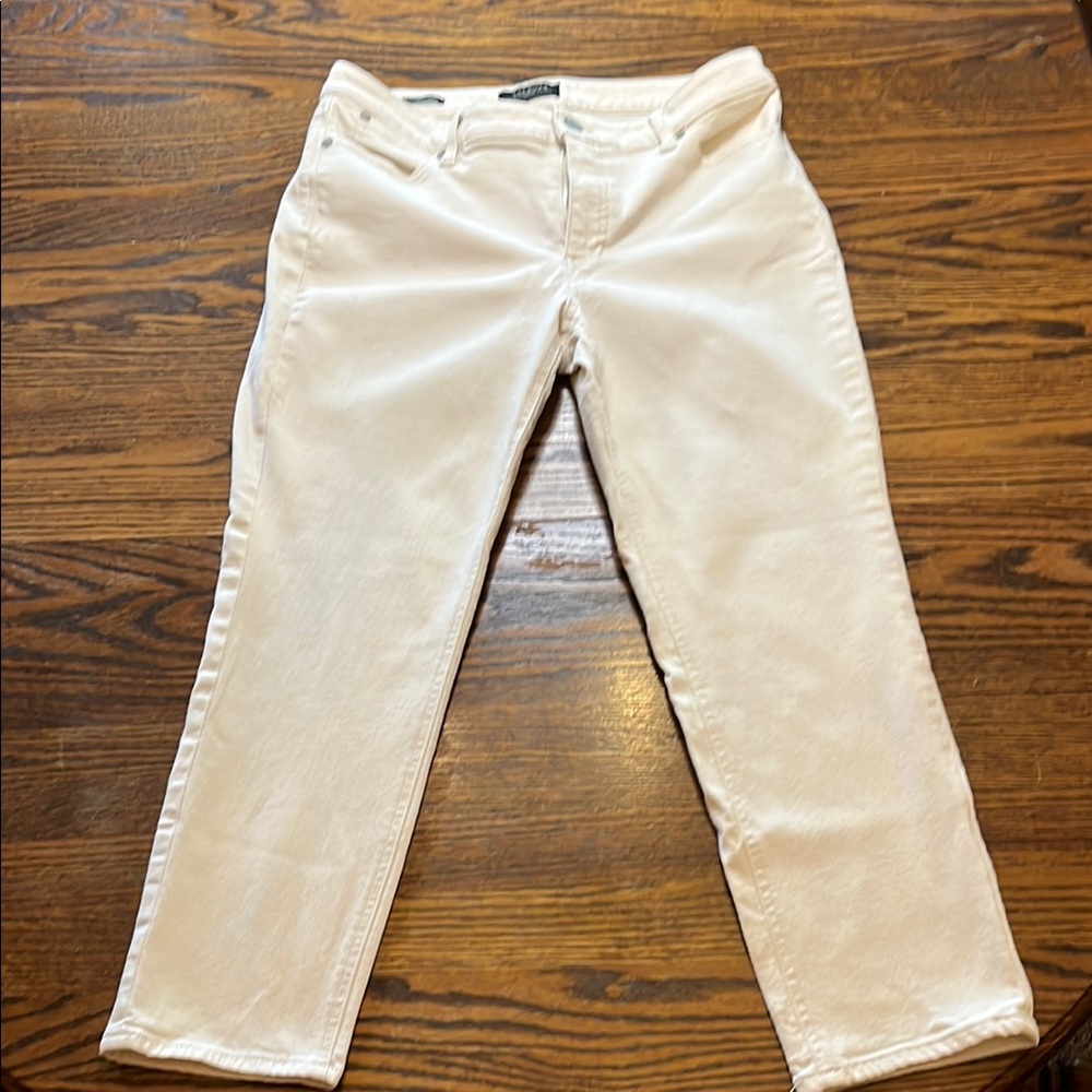 Talbots Cream Straight Leg Jeans Classic Style